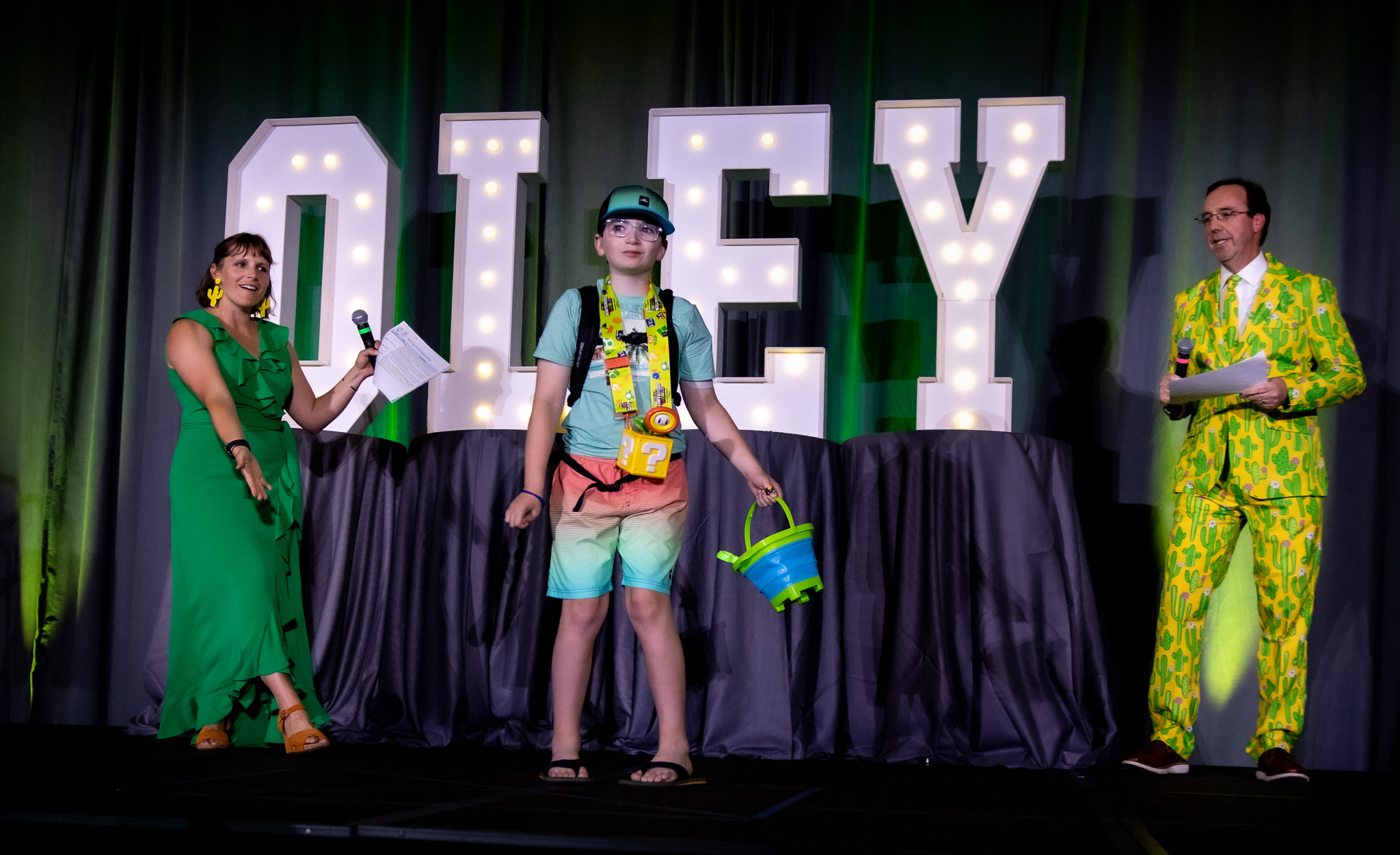 Participant on stage during the Oley Fashion Show